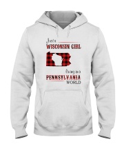 WISCONSIN GIRL LIVING IN PENNSYLVANIA WORLD Hooded Sweatshirt thumbnail