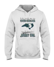 JERSEY GIRL LIFE TOOK TO NORTH CAROLINA Hooded Sweatshirt tile