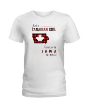 CANADIAN GIRL LIVING IN IOWA WORLD Ladies T-Shirt thumbnail