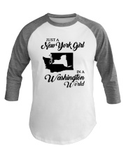 JUST A NEW YORK GIRL IN A WASHINGTON WORLD Baseball Tee thumbnail