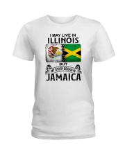 LIVE IN ILLINOIS BEGAN IN JAMAICA Ladies T-Shirt thumbnail