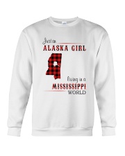 ALASKA GIRL LIVING IN MISSISSIPPI WORLD Crewneck Sweatshirt tile