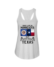 LIVE IN MINNESOTA BEGAN IN TEXAS Ladies Flowy Tank tile