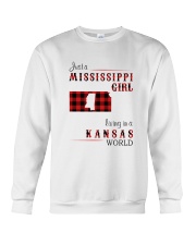 MISSISSIPPI GIRL LIVING IN KANSAS WORLD Crewneck Sweatshirt thumbnail