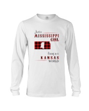 MISSISSIPPI GIRL LIVING IN KANSAS WORLD Long Sleeve Tee thumbnail
