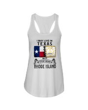 LIVE IN TEXAS BEGAN IN RHODE ISLAND Ladies Flowy Tank tile