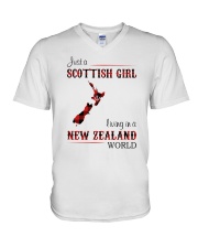 SCOTTISH GIRL LIVING IN NEW ZEALAND WORLD V-Neck T-Shirt thumbnail