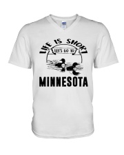 Minnesota Life Is Short V-Neck T-Shirt tile