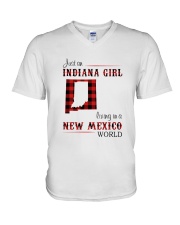 INDIANA GIRL LIVING IN NEW MEXICO WORLD V-Neck T-Shirt thumbnail