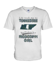 MISSISSIPPI GIRL LIFE TOOK TO TENNESSEE V-Neck T-Shirt tile