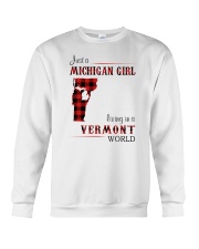 MICHIGAN GIRL LIVING IN VERMONT WORLD Crewneck Sweatshirt thumbnail
