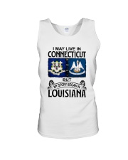 LIVE IN CONNECTICUT BEGAN IN LOUISIANA Unisex Tank tile