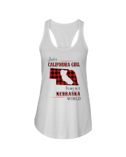 CALIFORNIA GIRL LIVING IN NEBRASKA WORLD Ladies Flowy Tank thumbnail
