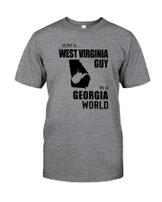 JUST A WEST VIRGINIA GUY IN A GEORGIA WORLD Classic T-Shirt front