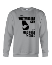 JUST A WEST VIRGINIA GUY IN A GEORGIA WORLD Crewneck Sweatshirt thumbnail