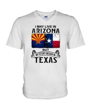 LIVE IN ARIZONA BUT MY STORY BEGAN IN TEXAS V-Neck T-Shirt tile