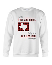 TEXAS GIRL LIVING IN WYOMING WORLD Crewneck Sweatshirt thumbnail