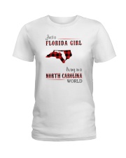 FLORIDA GIRL LIVING IN NORTH CAROLINA WORLD Ladies T-Shirt thumbnail