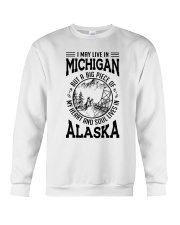 LIVE IN MICHIGAN HEART AND SOUL IN ALASKA Crewneck Sweatshirt tile