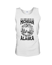 LIVE IN MICHIGAN HEART AND SOUL IN ALASKA Unisex Tank tile