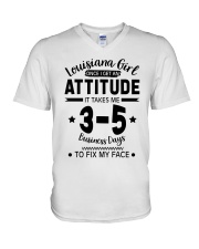 Louisiana Girl I Need 3-5 Business Days To Fix My Face V-Neck T-Shirt tile