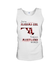 ALABAMA GIRL LIVING IN MARYLAND WORLD Unisex Tank thumbnail