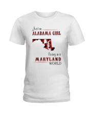 ALABAMA GIRL LIVING IN MARYLAND WORLD Ladies T-Shirt thumbnail