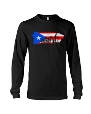 Puerto Rico Map Flag Long Sleeve Tee tile