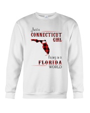 CONNECTICUT GIRL LIVING IN FLORIDA WORLD Crewneck Sweatshirt thumbnail
