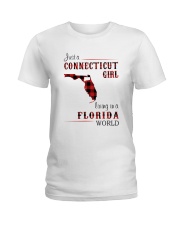 CONNECTICUT GIRL LIVING IN FLORIDA WORLD Ladies T-Shirt thumbnail