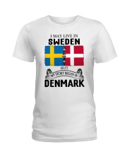 LIVE IN SWEDEN BEGAN IN DENMARK ROOT Ladies T-Shirt thumbnail