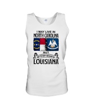 LIVE IN NORTH CAROLINA BEGAN IN LOUISIANA Unisex Tank thumbnail