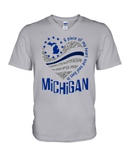 A PIECE OF MY HEART AND SOUL LIVES IN MICHIGAN V-Neck T-Shirt tile