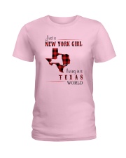 NEW YORK GIRL LIVING IN TEXAS WORLD Ladies T-Shirt thumbnail