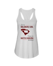 OKLAHOMA GIRL LIVING IN SOUTH CAROLINA WORLD Ladies Flowy Tank tile