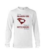OKLAHOMA GIRL LIVING IN SOUTH CAROLINA WORLD Long Sleeve Tee tile
