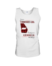 TENNESSEE GIRL LIVING IN GEORGIA WORLD Unisex Tank tile