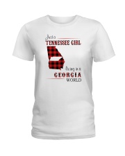 TENNESSEE GIRL LIVING IN GEORGIA WORLD Ladies T-Shirt tile