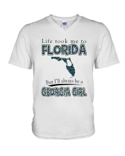 GEORGIA GIRL LIFE TOOK TO FLORIDA V-Neck T-Shirt tile