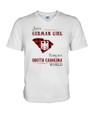 GERMAN GIRL LIVING IN SOUTH CAROLINA WORLD V-Neck T-Shirt tile