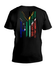 SOUTH AFRICAN GIRL AND FLAG V-Neck T-Shirt thumbnail