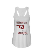 COLORADO GIRL LIVING IN OKLAHOMA WORLD Ladies Flowy Tank tile
