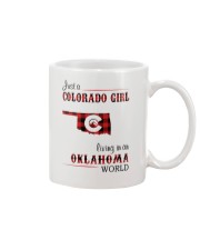 COLORADO GIRL LIVING IN OKLAHOMA WORLD Mug tile