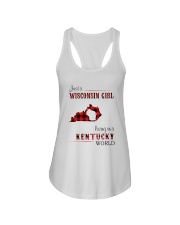 WISCONSIN GIRL LIVING IN KENTUCKY WORLD Ladies Flowy Tank thumbnail