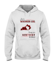 WISCONSIN GIRL LIVING IN KENTUCKY WORLD Hooded Sweatshirt thumbnail