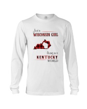 WISCONSIN GIRL LIVING IN KENTUCKY WORLD Long Sleeve Tee thumbnail