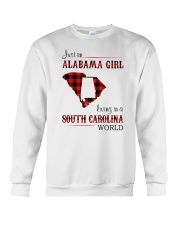 ALABAMA GIRL LIVING IN SOUTH CAROLINA WORLD Crewneck Sweatshirt tile