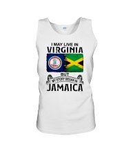 LIVE IN VIRGINIA BEGAN IN JAMAICA Unisex Tank thumbnail