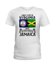 LIVE IN VIRGINIA BEGAN IN JAMAICA Ladies T-Shirt thumbnail