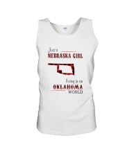 NEBRASKA GIRL LIVING IN OKALHOMA WORLD Unisex Tank thumbnail